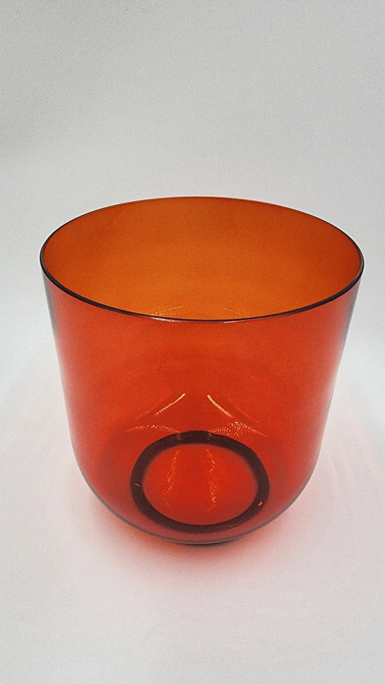 Harmony in Wine: Embrace Serenity with the 6" D# Note Perfect Pitch Wine Red Clear Crystal Singing Bowl - Thecosmicaccess