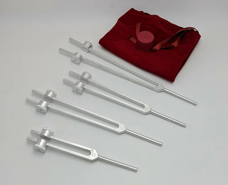 Professional Otto Tuners weighted 4 Tuning Forks 32Hz 48Hz 64Hz and 128Hz