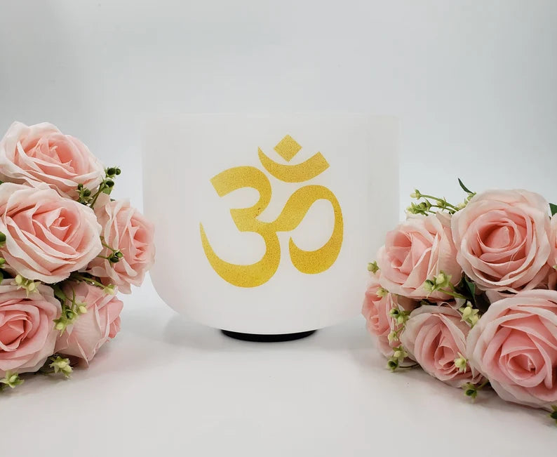 Harmonize Your Spirit: Perfect Pitch 8" F Note Om Crystal Singing Bowl and Soul Purpose Tuning Fork for Sound Healing and Meditation