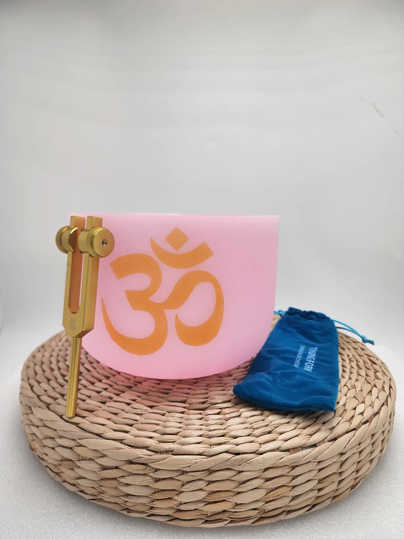 Sacred Harmony: 8" F Note Om Crystal Singing Bowl for Sound Healing and Meditation