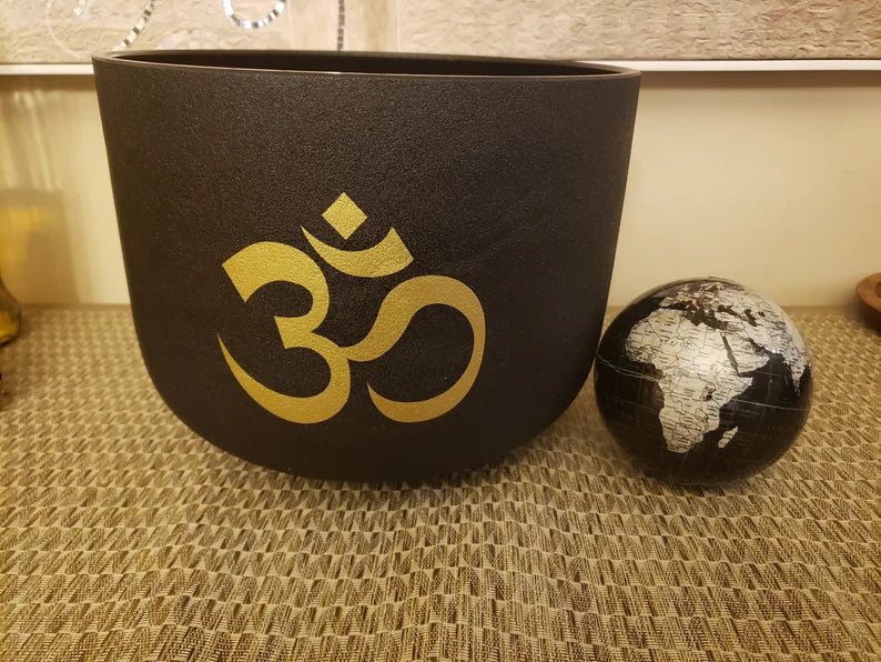 Sacred Resonance: 10" F Note Om Crystal Singing Bowl with Soul Purpose Tuning Fork and Protective Case - Sound Healing and Meditation Duo