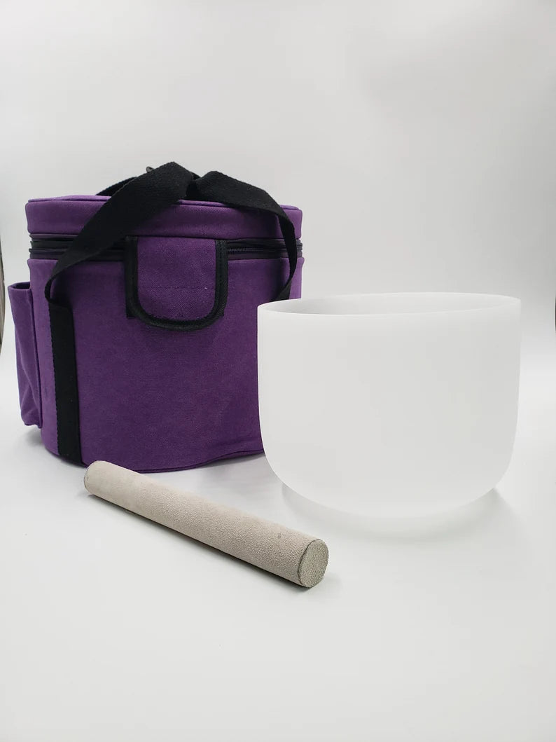 432Hz Perfect Pitch A Note 9" White Crystal Singing Bowl with Padded CASE- Transform Your Space with Crystal Clear Tones