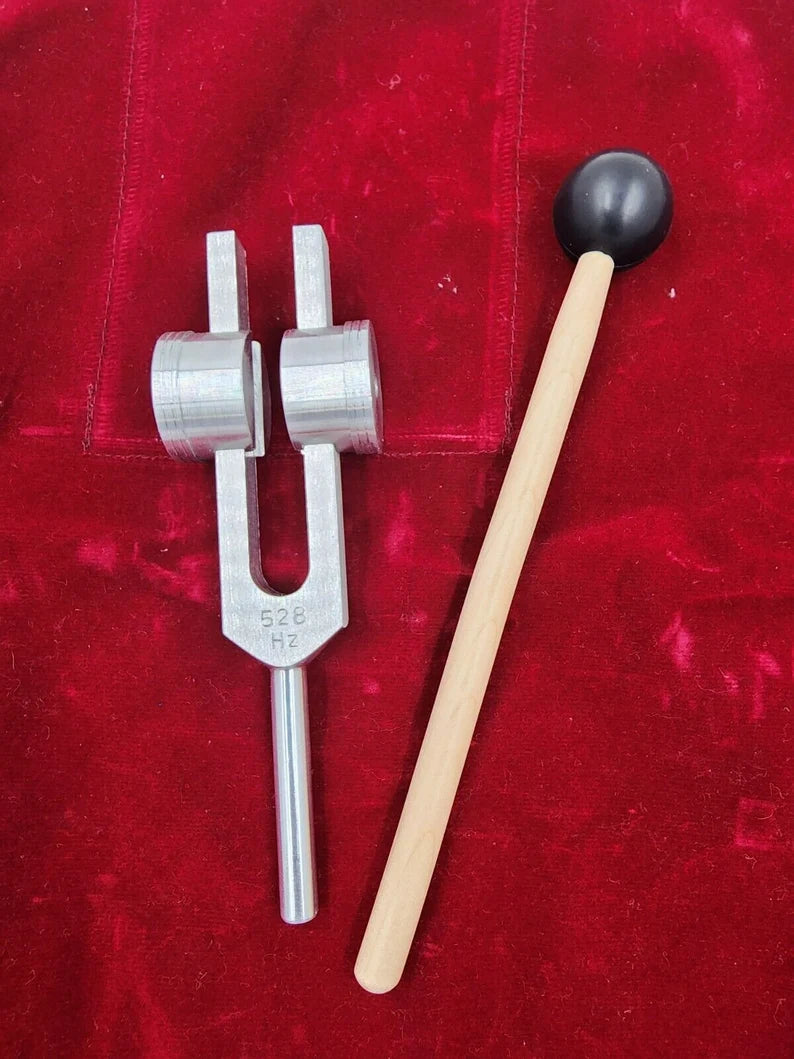 Solfeggio Tuning Fork Set Sound Therapy Healing with Mallet and Bag
