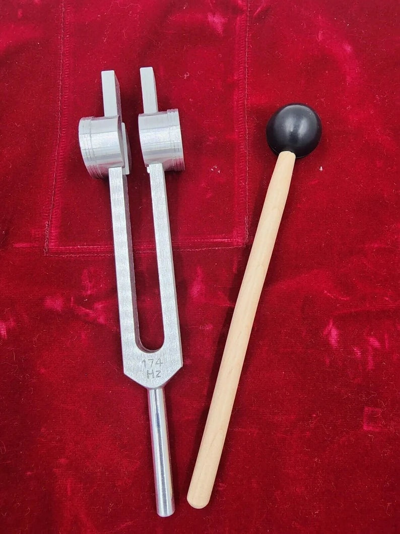 Solfeggio Tuning Fork Set Sound Therapy Healing with Mallet and Bag