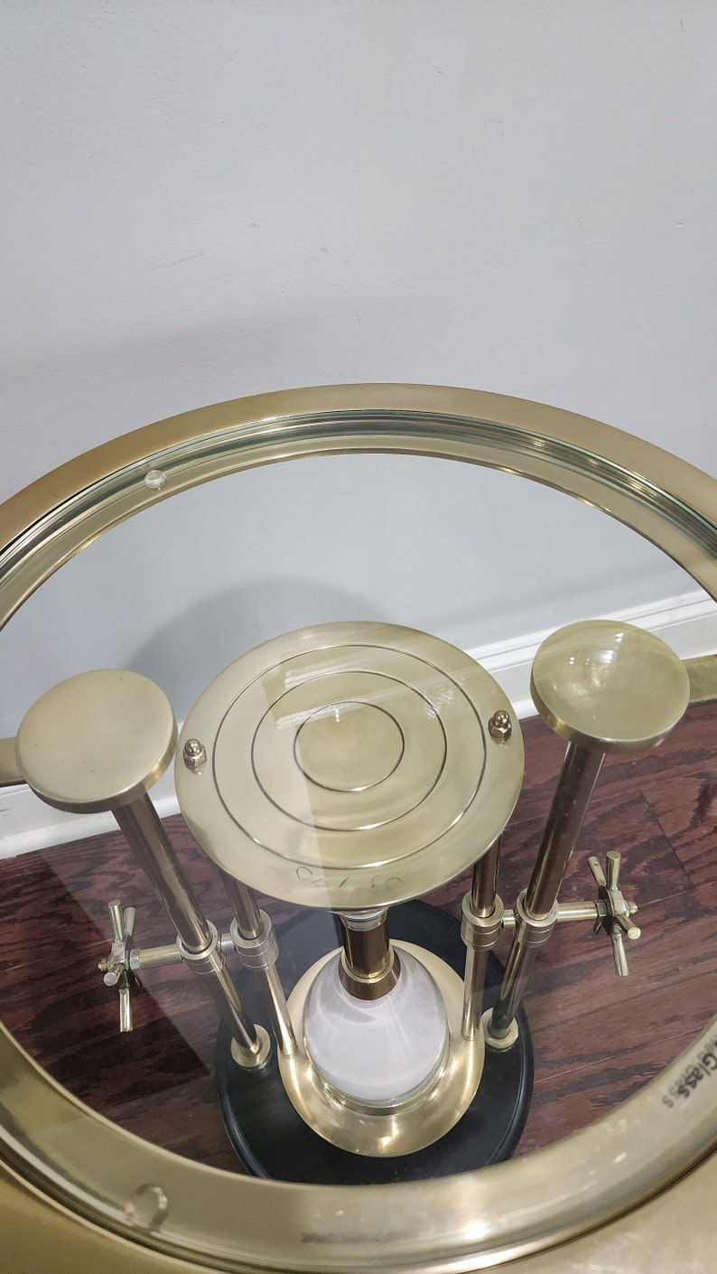 Exquisite Gold Metal End Table: Rare Sandtimer Design in Aluminium and Glass Sophisticated Home Decor Elegant Gift Idea - Thecosmicaccess