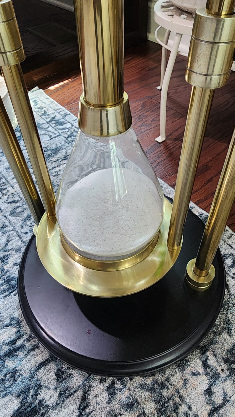 Exquisite Gold Metal End Table: Rare Sandtimer Design in Aluminium and Glass Sophisticated Home Decor Elegant Gift Idea - Thecosmicaccess