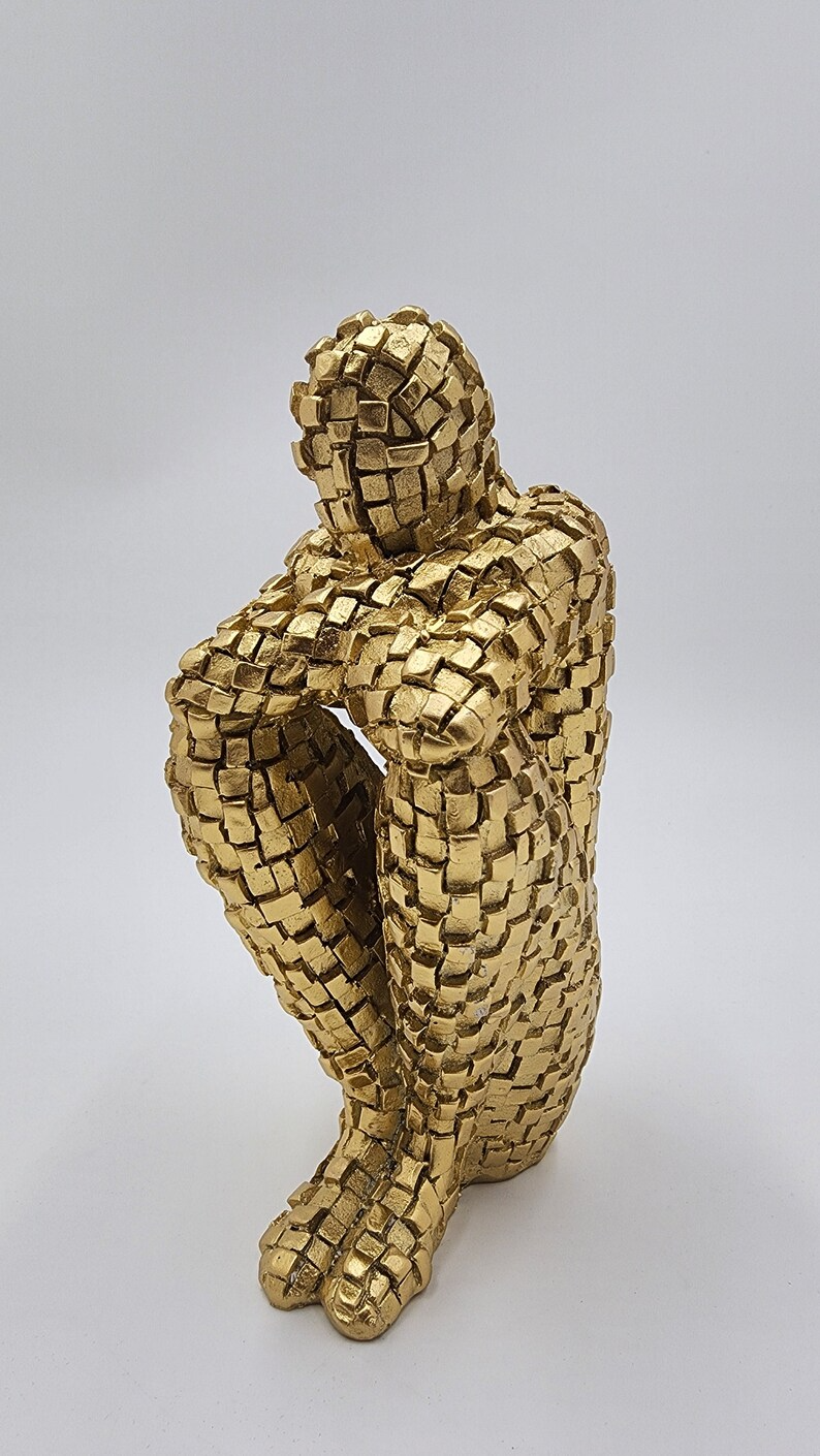 Abstract Thinker Dreamer Sculpture - Handmade Character Statue for Desktop, Living Room, Bookshelf, Study Room - Collectible Art Resin Decor - Thecosmicaccess