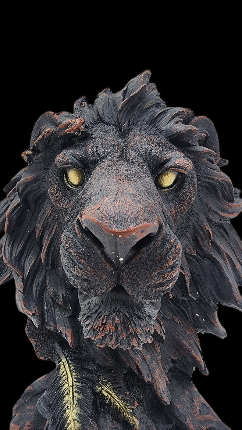 Rare Collectible Majestic Handmade Bronze Lion Bust Sculpture - Exquisite Home Decor and Collectible Art Piece - Thecosmicaccess