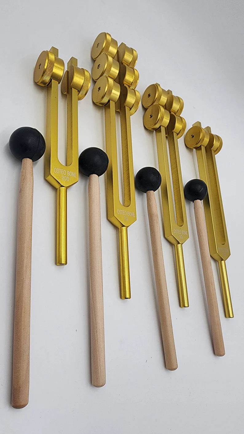 Osteo Tuning Fork Set of 4 Weighted for Bone Ligament Nerves Muscle Healing