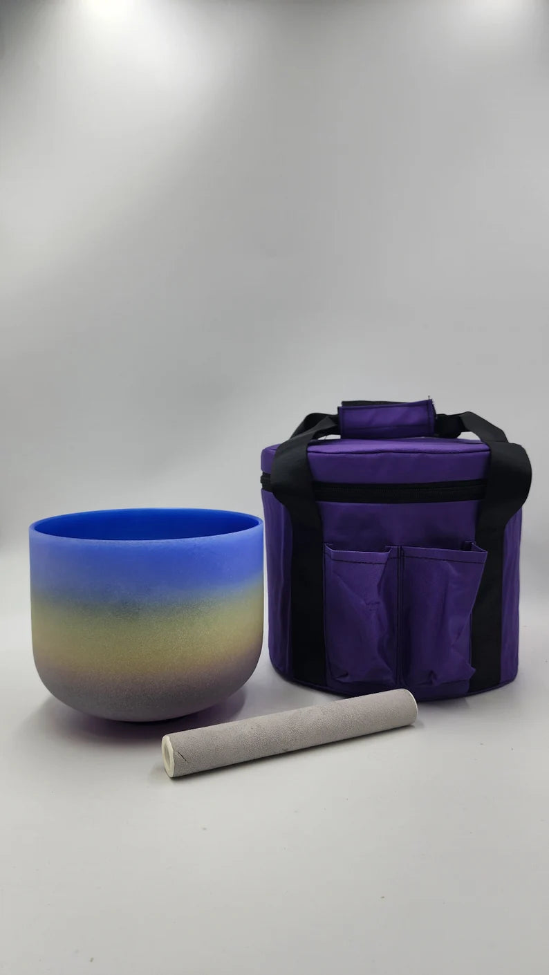Perfect Pitch 7 Inch A Note Rainbow Quartz Crystal Singing Bowl includes Mallet, O ring and Secured CASE- Enchanting Harmony