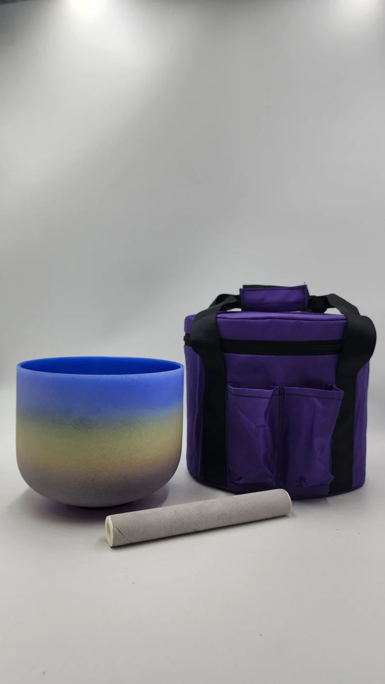 Perfect Pitch 7 Inch A Note Rainbow Quartz Crystal Singing Bowl includes Mallet, O ring and Secured CASE- Enchanting Harmony