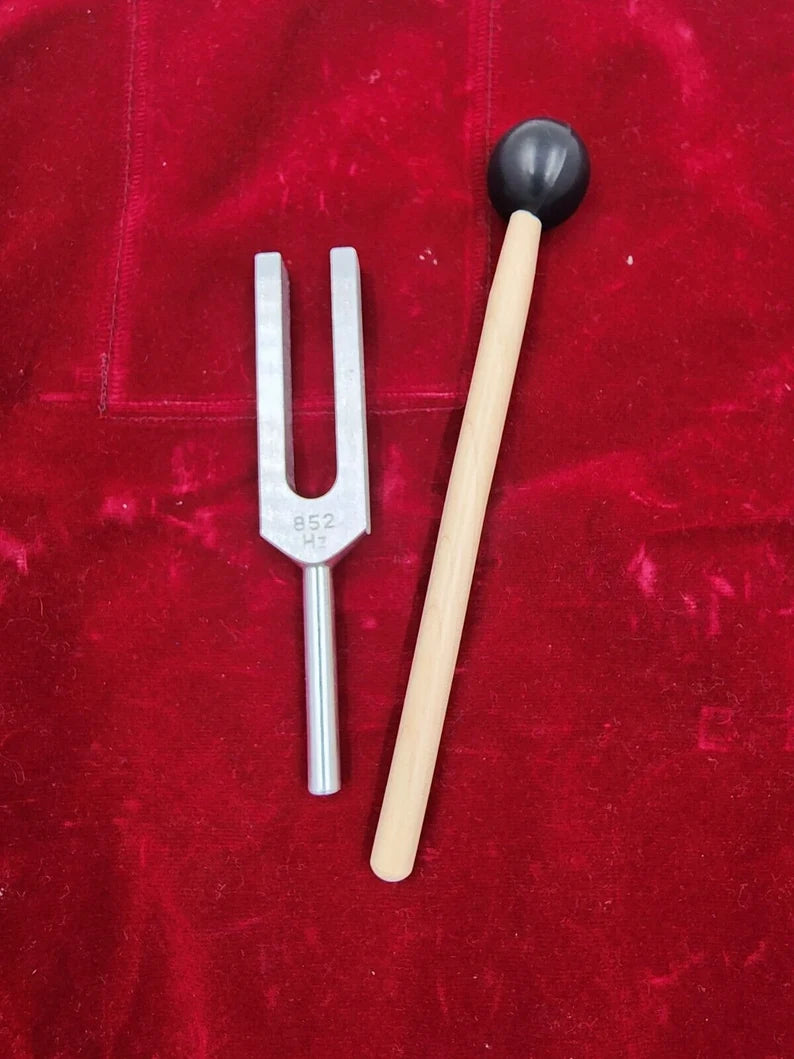 Solfeggio Tuning Fork Set Sound Therapy Healing with Mallet and Bag