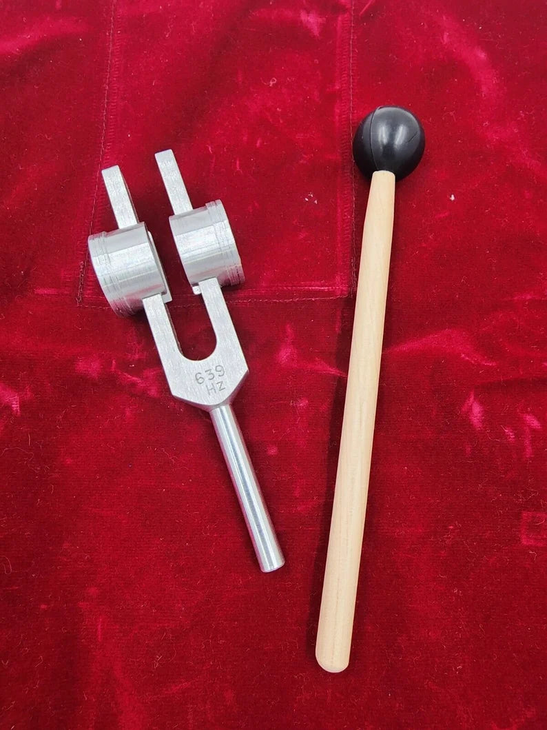 Solfeggio Tuning Fork Set Sound Therapy Healing with Mallet and Bag