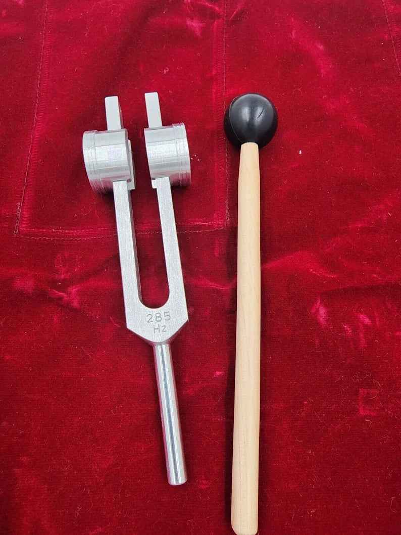 Solfeggio Tuning Fork Set Sound Therapy Healing with Mallet and Bag