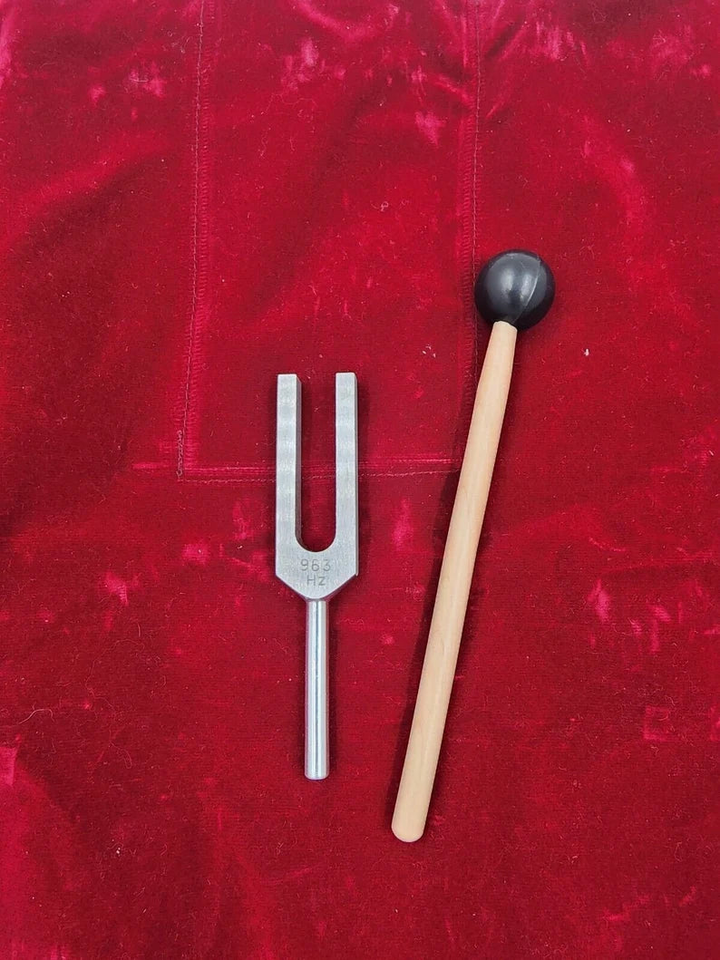 Solfeggio Tuning Fork Set Sound Therapy Healing with Mallet and Bag