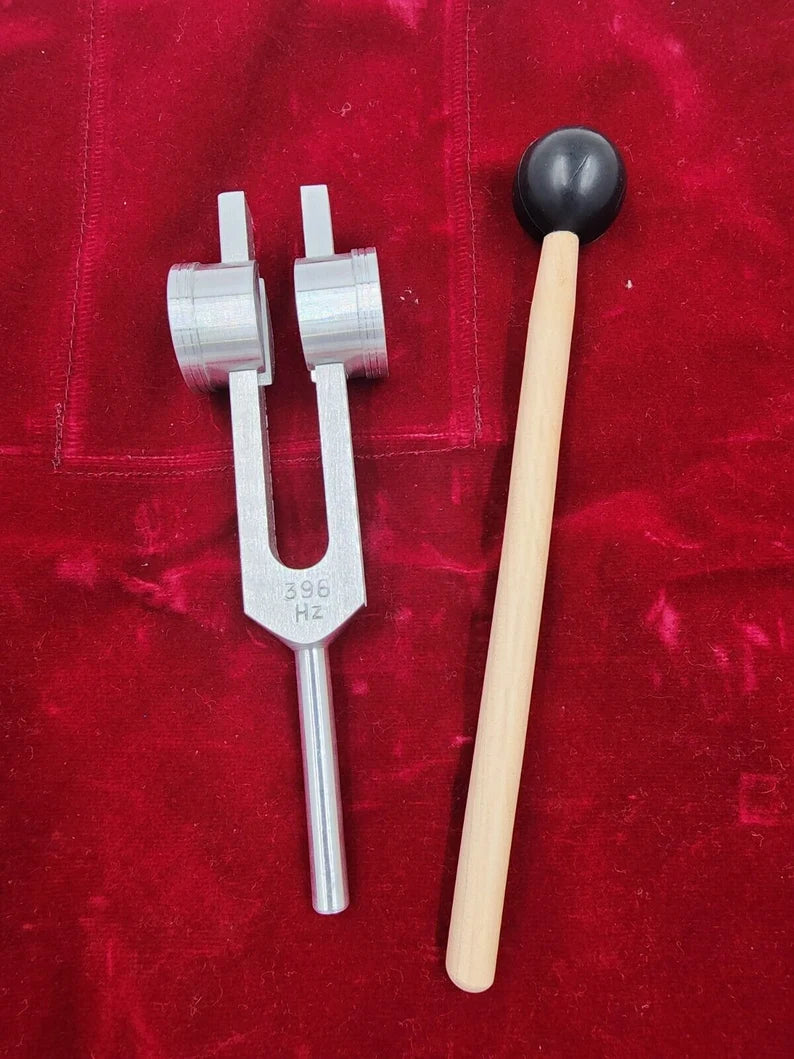 Solfeggio Tuning Fork Set Sound Therapy Healing with Mallet and Bag