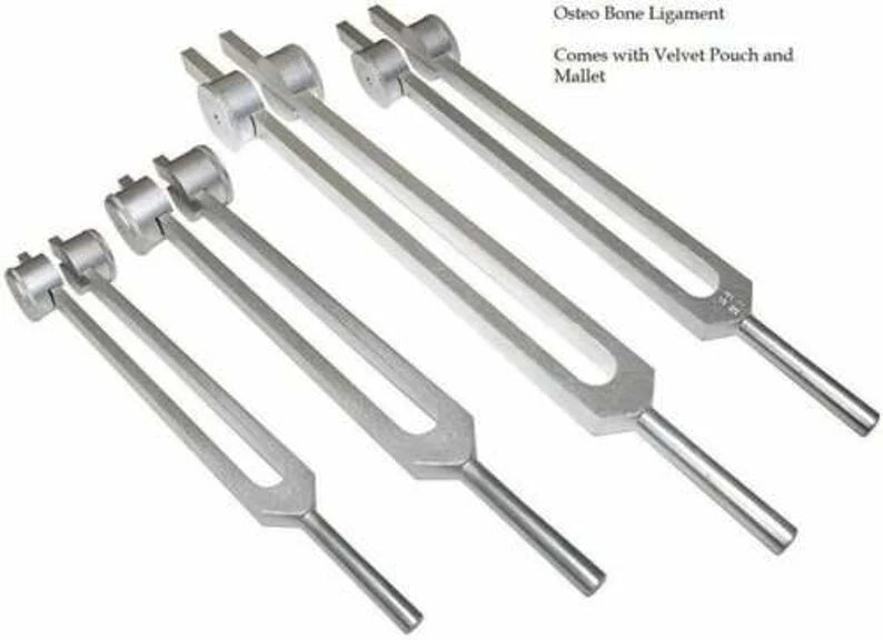 Osteo Tuning Fork Set of 4 Weighted for Bone Ligament Nerves Muscle Healing