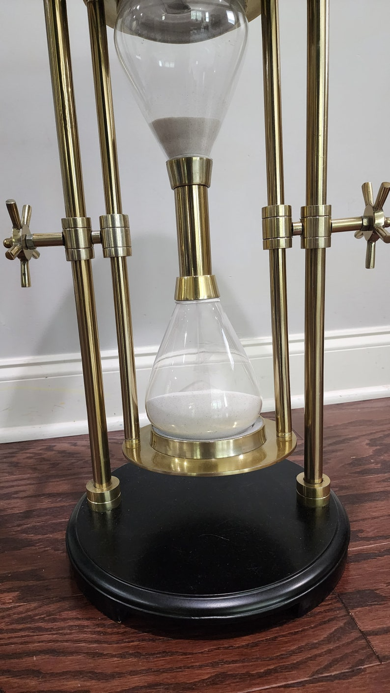 Exquisite Gold Metal End Table: Rare Sandtimer Design in Aluminium and Glass Sophisticated Home Decor Elegant Gift Idea - Thecosmicaccess