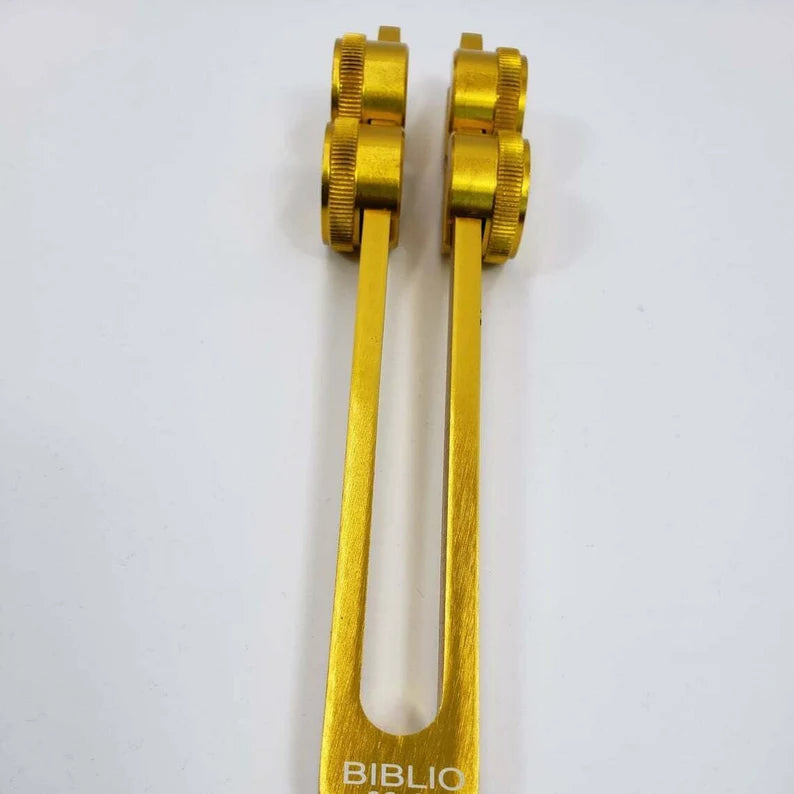 Biblio and Biofield Frequency Body Gold Color Tuning Forks with Pouch and 2 Mallets - Thecosmicaccess