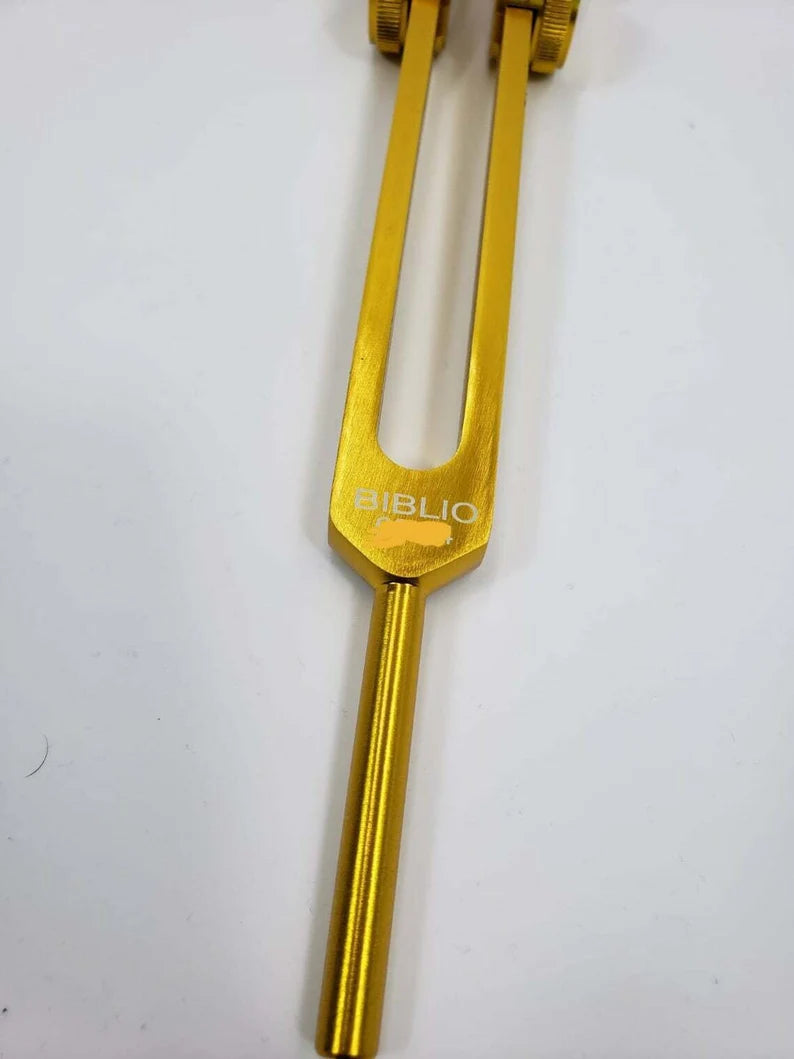Biblio and Biofield Frequency Body Gold Color Tuning Forks with Pouch and 2 Mallets - Thecosmicaccess