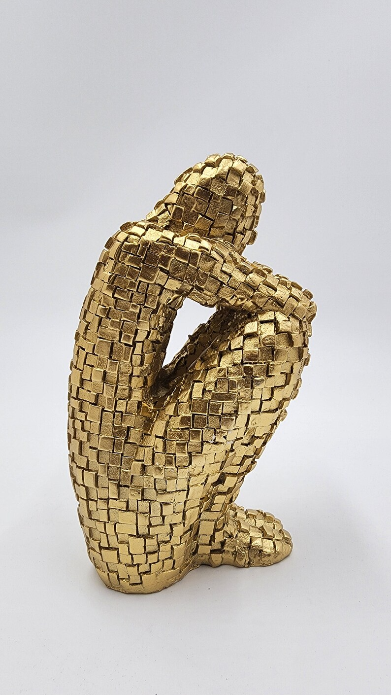 Abstract Thinker Dreamer Sculpture - Handmade Character Statue for Desktop, Living Room, Bookshelf, Study Room - Collectible Art Resin Decor - Thecosmicaccess