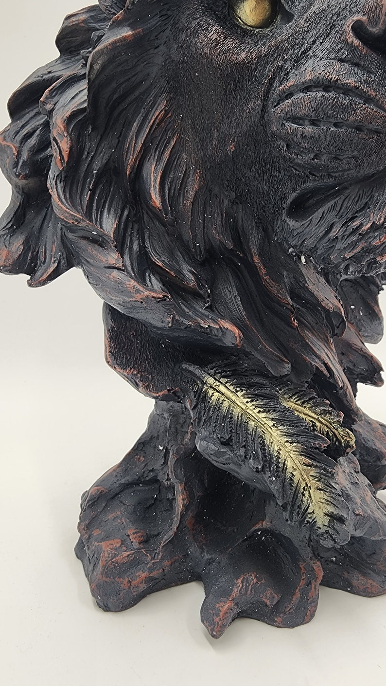 Rare Collectible Majestic Handmade Bronze Lion Bust Sculpture - Exquisite Home Decor and Collectible Art Piece - Thecosmicaccess