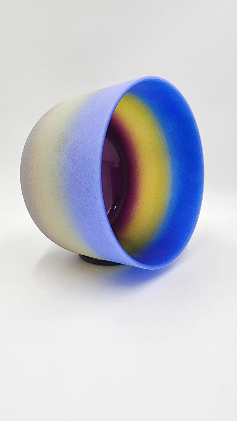 Perfect Pitch 7 Inch A Note Rainbow Quartz Crystal Singing Bowl includes Mallet, O ring and Secured CASE- Enchanting Harmony
