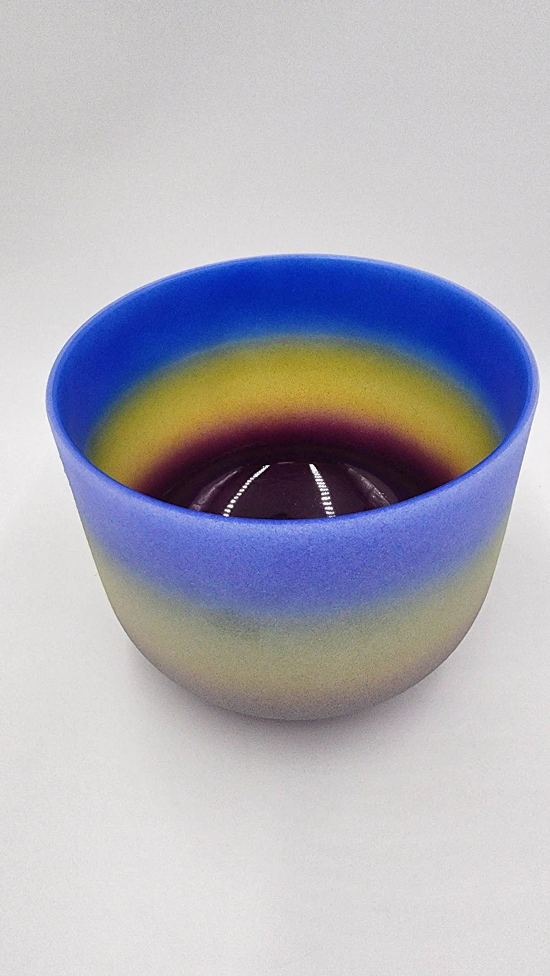 Perfect Pitch 7 Inch A Note Rainbow Quartz Crystal Singing Bowl includes Mallet, O ring and Secured CASE- Enchanting Harmony