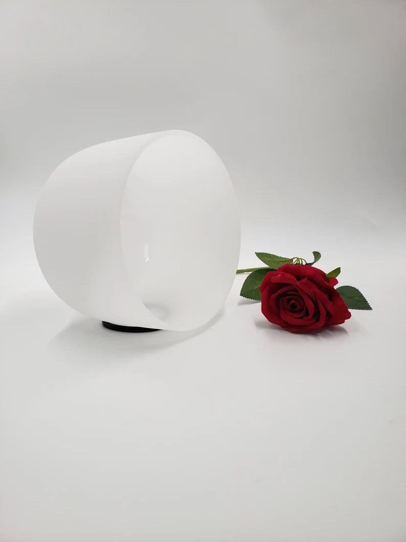 10 inch F Note White Crystal Singing Bowl with mallet, O ring and Padded CASE - Unleash the Power of Resonance
