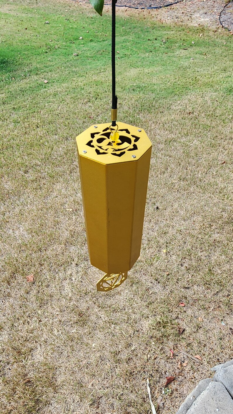 Solar Radiance: Yellow Solar Chakra Metal Chime for Patio Bliss and Vibrant Energy
