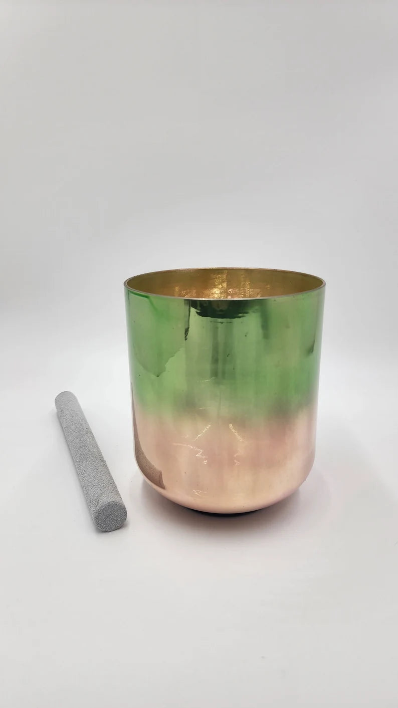 Platinum 6" F# Chakra Alchemy Crystal Singing Bowl - High Heart & Sacral Alignment with Utah Hot Springs and Ocean Gold Energies