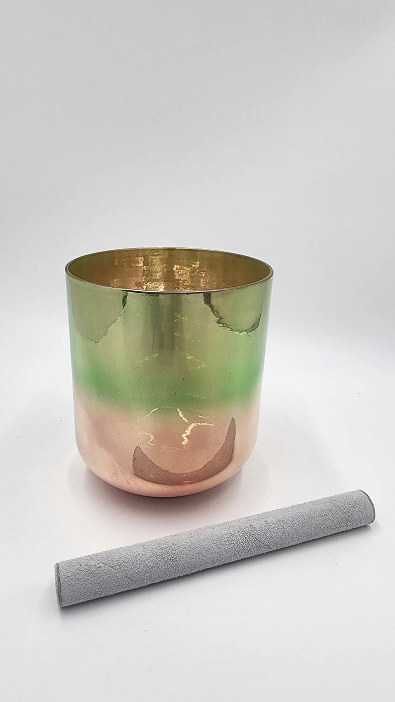 Platinum 6" F# Chakra Alchemy Crystal Singing Bowl - High Heart & Sacral Alignment with Utah Hot Springs and Ocean Gold Energies