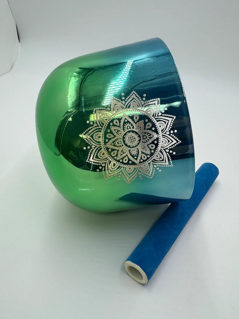 Alchemy 432Hz Perfect Pitch 7.5" F Note Singing bowl with Suede Mallet and O-Ring - Thecosmicaccess