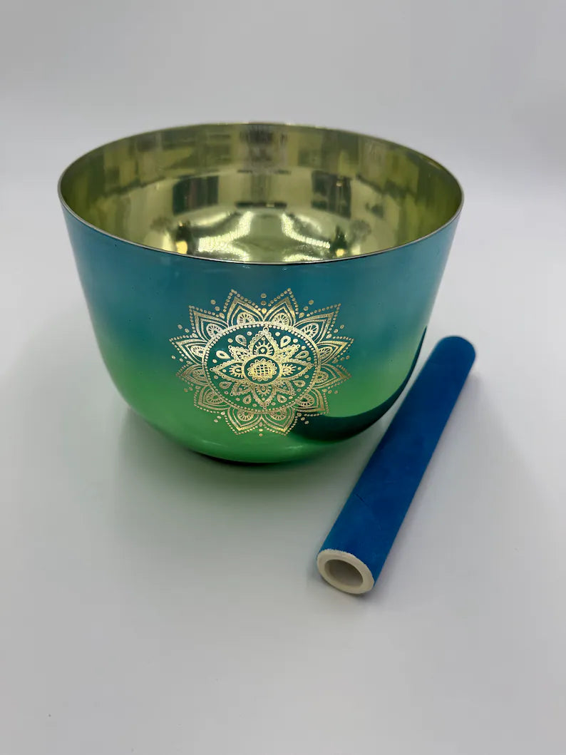 Alchemy 432Hz Perfect Pitch 7.5" F Note Singing bowl with Suede Mallet and O-Ring - Thecosmicaccess