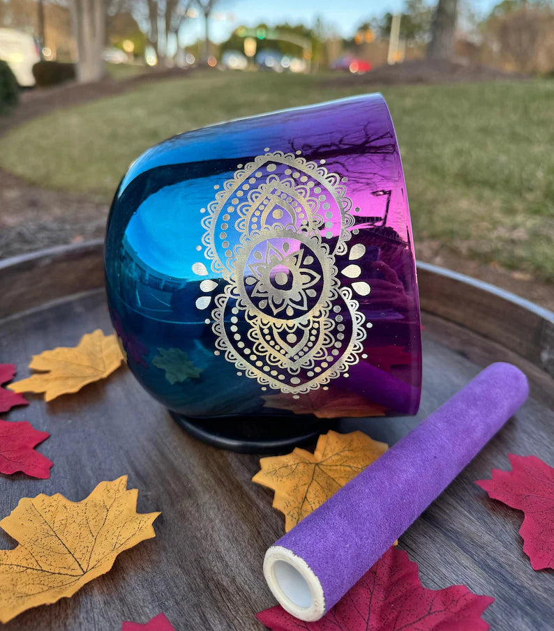 Alchemy 432Hz Perfect Pitch 6" B Note Singing bowl with Suede Mallet and O-Ring - Thecosmicaccess