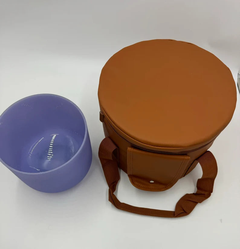 Perfect Pitch 11 Inch D Note purple Crystal Singing Bowl includes Mallet, O ring and Secured CASE for 11" and 8" bowl