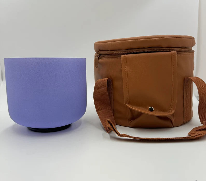 Perfect Pitch 11 Inch D Note purple Crystal Singing Bowl includes Mallet, O ring and Secured CASE for 11" and 8" bowl