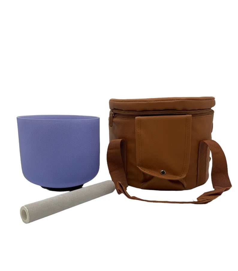 Perfect Pitch 11 Inch D Note purple Crystal Singing Bowl includes Mallet, O ring and Secured CASE for 11" and 8" bowl