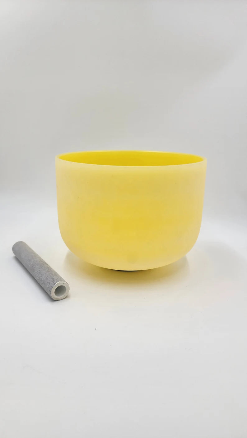 Harmonize Your Spirit with our 432Hz Perfect Pitch 10 inch E Note Solar Plexus Chakra Crystal Singing Bowl Set with Striker and O-ring