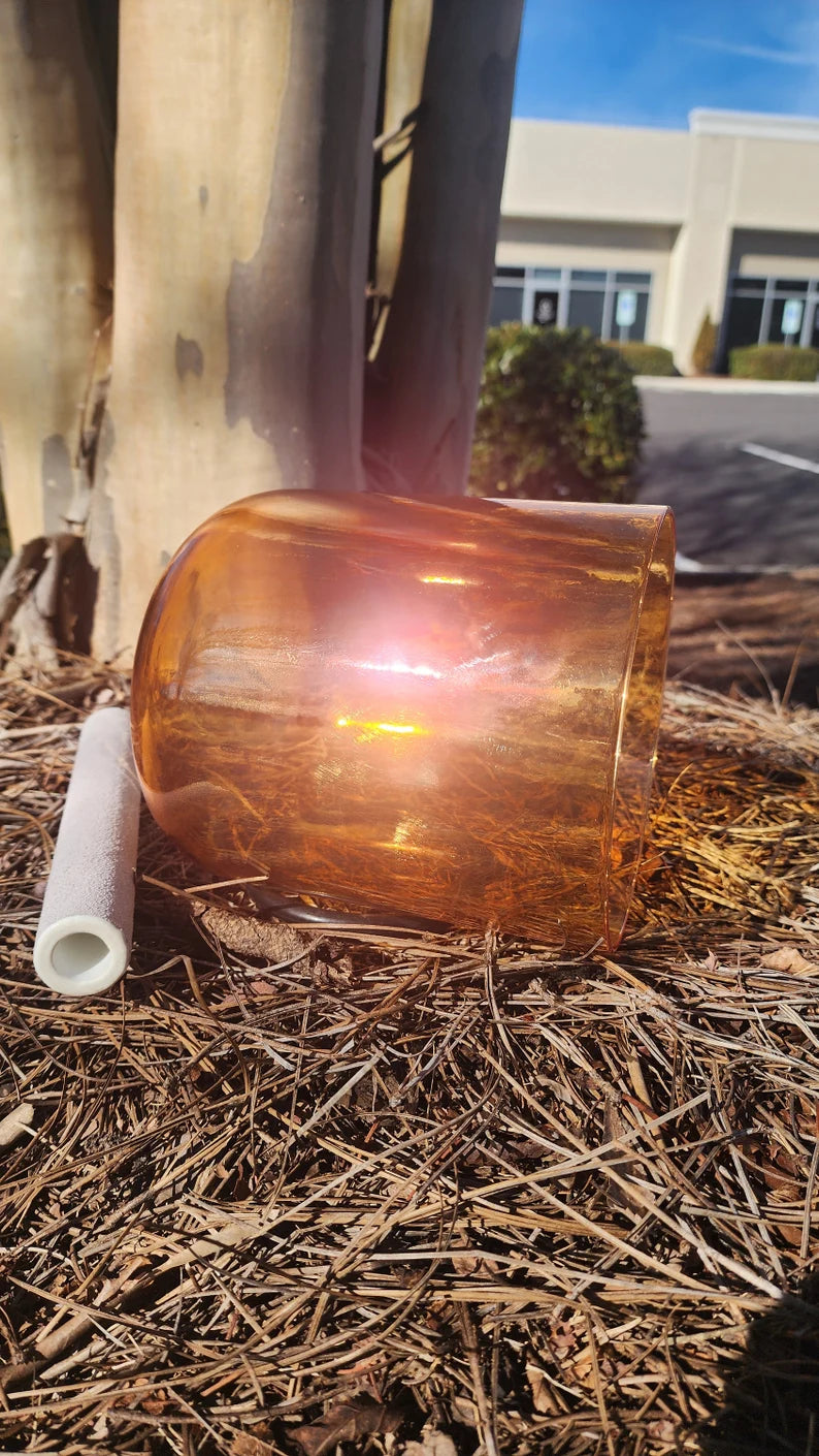 Earthen Clarity Resonance 6" Thymus G# Chakra Clear Crystal Singing Bowl - Discover Harmony and Balance w/ Striker and O-ring