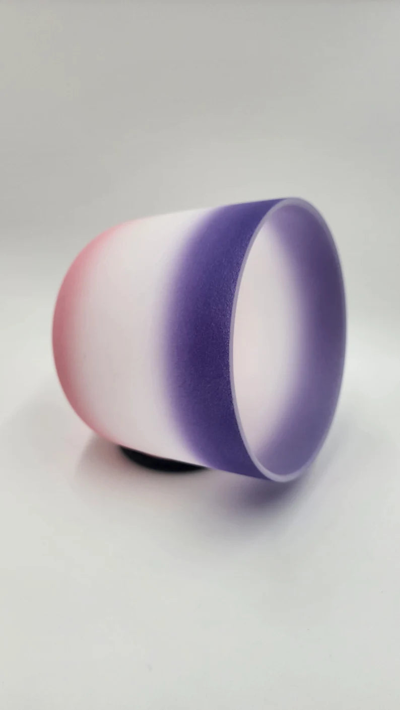 432Hz Lavender Mist Harmony Rainbow Chakra Crystal Singing Bowl with Striker and O-ring