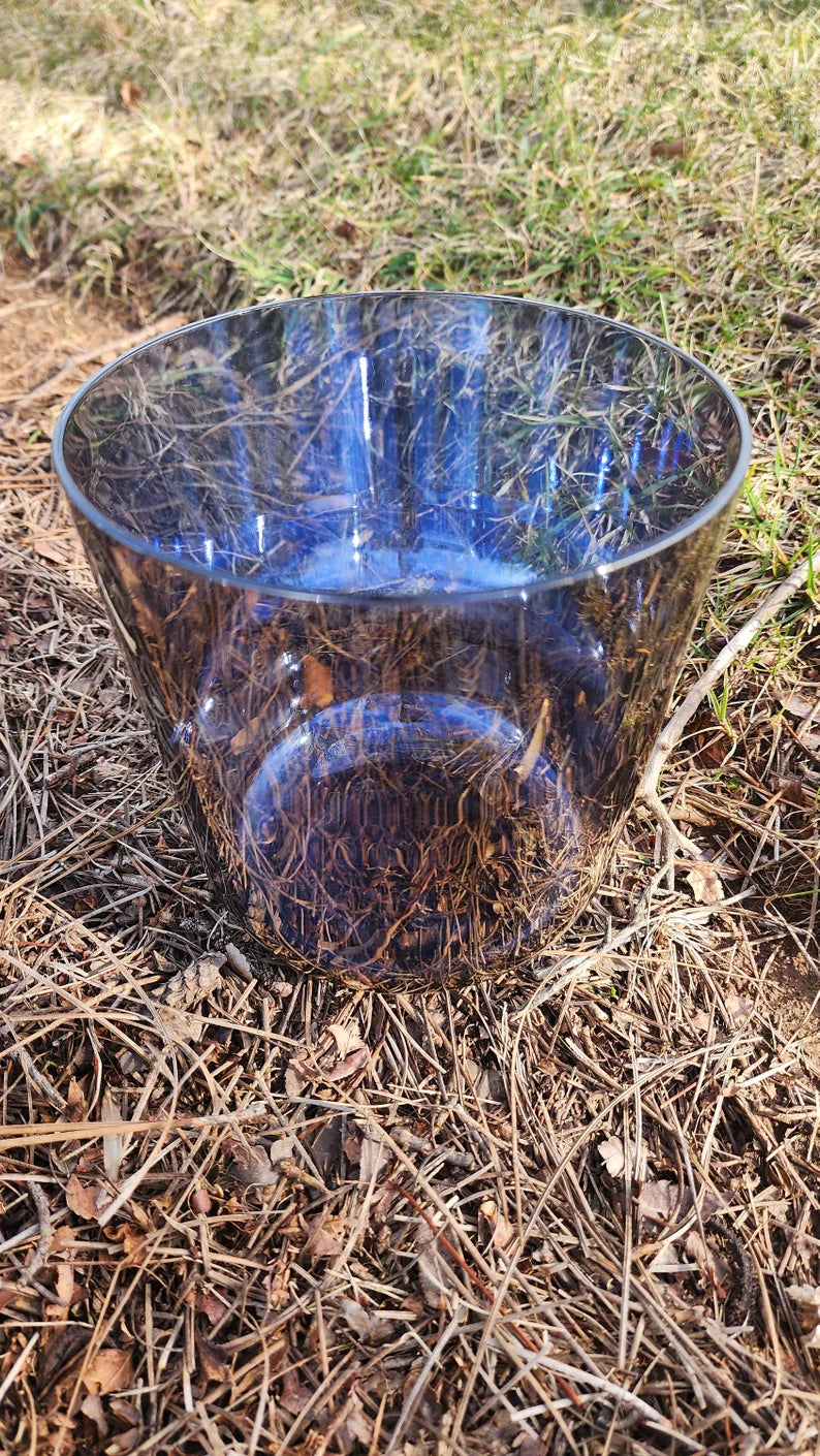 Ethereal Ash Perfect Pitch 6-Inch G Note Throat Chakra Crystal Singing Bowl with Suede Striker and O-ring