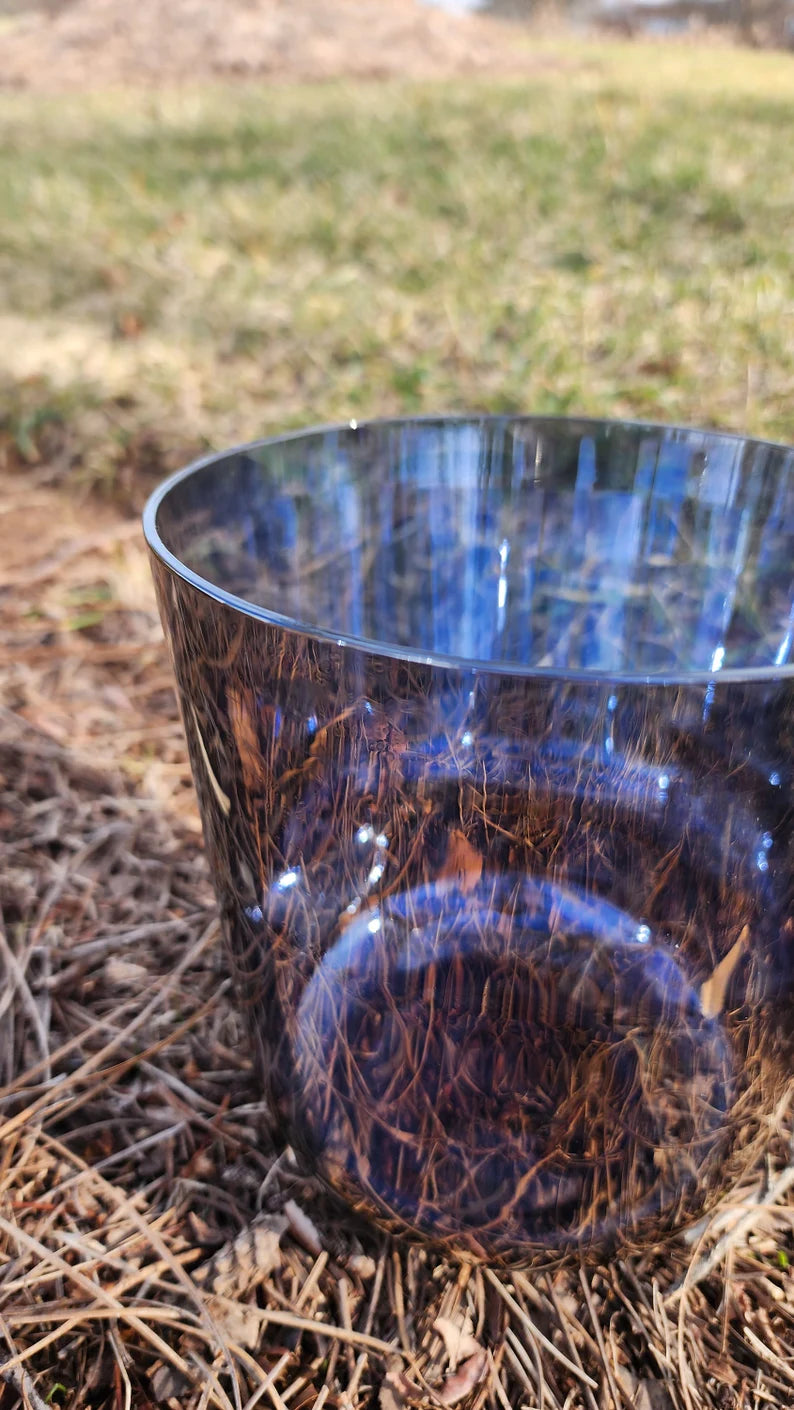 Ethereal Ash Perfect Pitch 6-Inch G Note Throat Chakra Crystal Singing Bowl with Suede Striker and O-ring