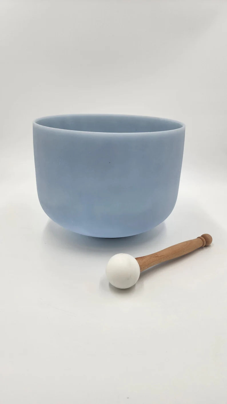 432Hz Perfect Pitch Lapiz Lazuli Chakra 8 inch A Note Crystal Singing Bowl for Your Healing Journey, Complete with Striker and O-Ring