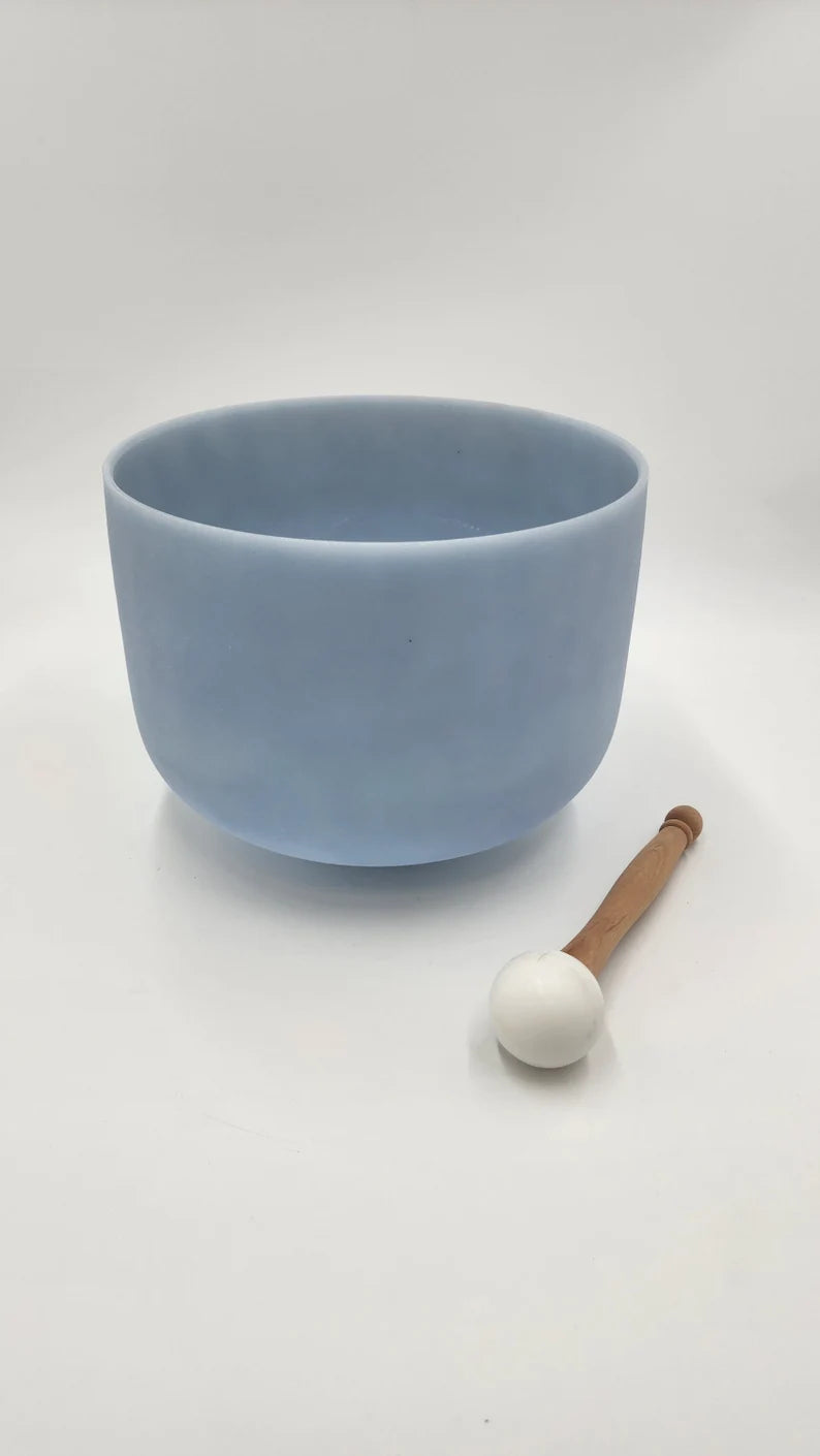 432Hz Perfect Pitch Lapiz Lazuli Chakra 8 inch A Note Crystal Singing Bowl for Your Healing Journey, Complete with Striker and O-Ring