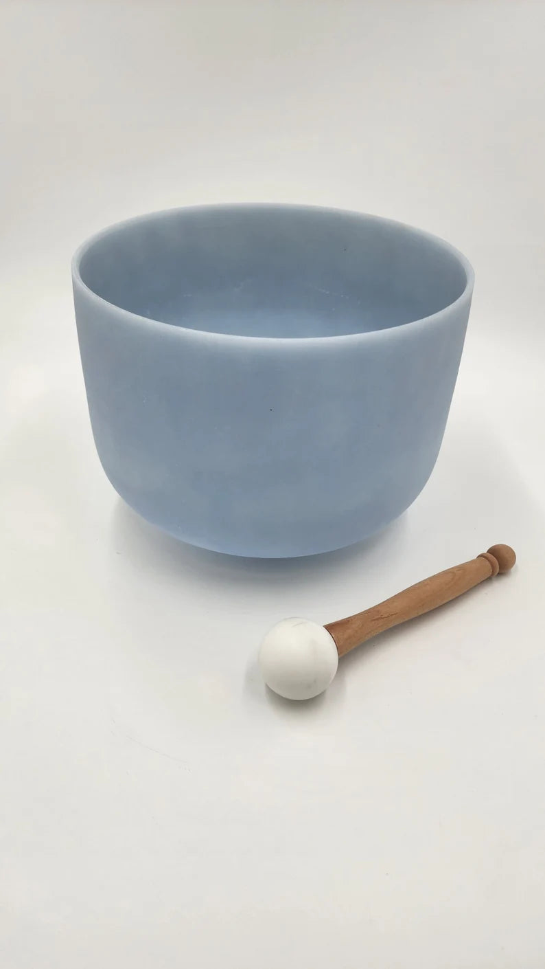 432Hz Perfect Pitch Lapiz Lazuli Chakra 8 inch A Note Crystal Singing Bowl for Your Healing Journey, Complete with Striker and O-Ring