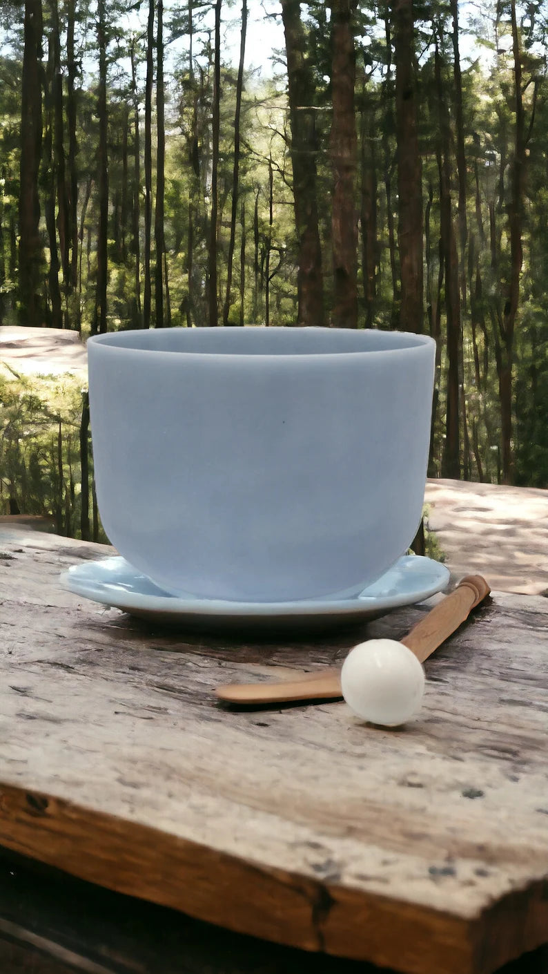 432Hz Perfect Pitch Lapiz Lazuli Chakra 8 inch A Note Crystal Singing Bowl for Your Healing Journey, Complete with Striker and O-Ring