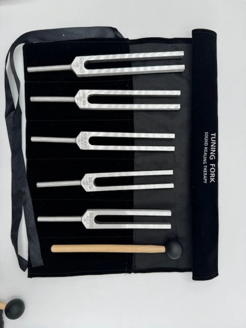 Set Of 5 Rare Sharp Harmonic Tuning Forks - Additional Missing Link to Chakras