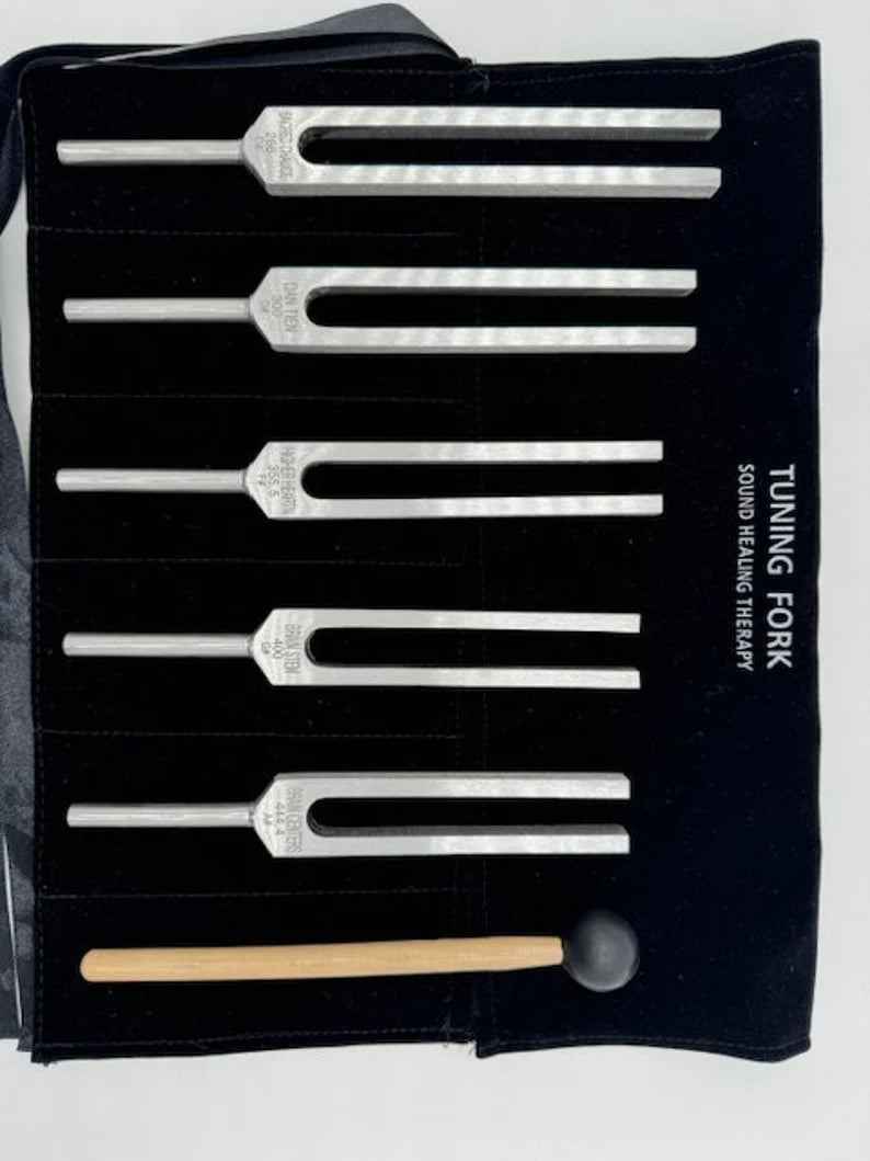 Set Of 5 Rare Sharp Harmonic Tuning Forks - Additional Missing Link to Chakras
