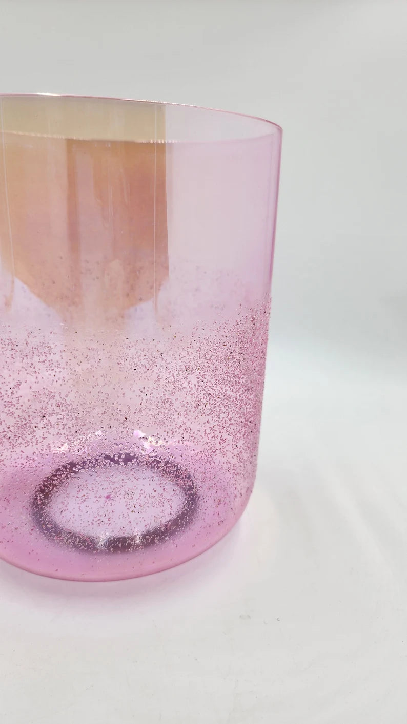 Rare Perfect Pitch 9" Tall 432Hz Pink Tourmaline C Note Root Chakra Crystal Singing Bowl Set with PADDED CASE and Striker - Thecosmicaccess